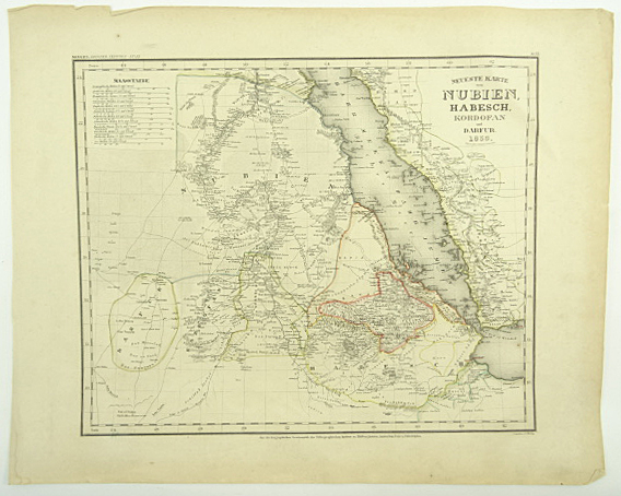 Neueste Karte von Nubien, Habesch, Kordofan und Darfur.  Entworfen und gezeichne