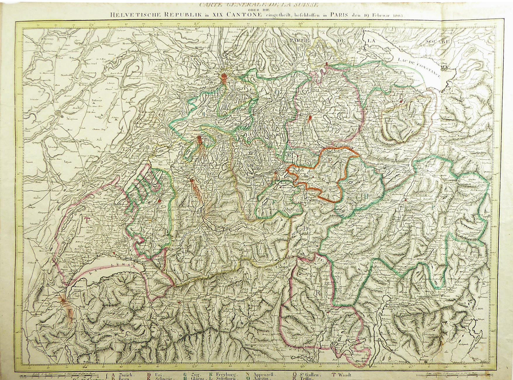 [Walch, Carte generale de la Suisse. Oder die Helvetische Republik in XIX Canton