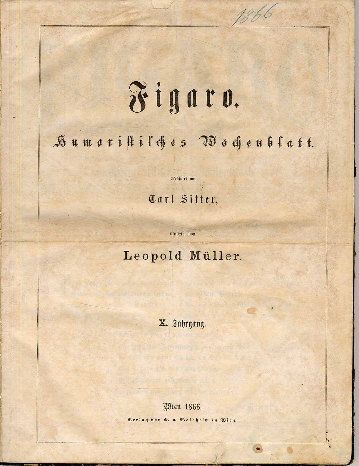 Sitter, Figaro. Humoristisches Wochenblatt. VIII. Jahrgang 1864,