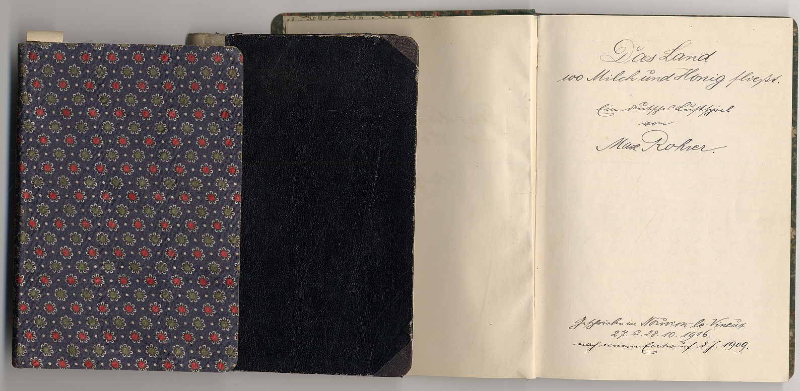 Rohrer, 3 handschriftliche Manuskripte: Lügenfritze; Das Land wo Milch und Honig