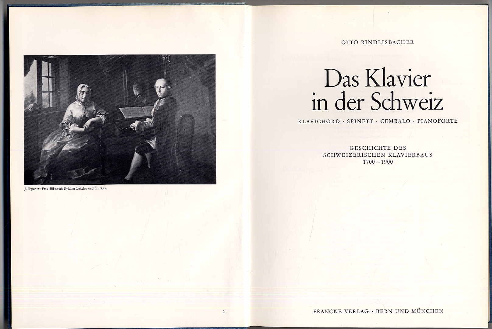 Rindlisbacher, Das Klavier in der Schweiiz.