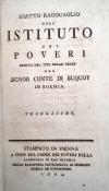 Esatto ragguaglio dell' istituto dei poveri eretto nel 1779 terre del Signor Con