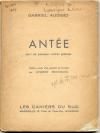 Audisio, Antée suivi de plusieurs autres poèmes.