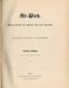 Stieböck, Alt-Wien. Monatsschrift für Wiener Art und Sprache.